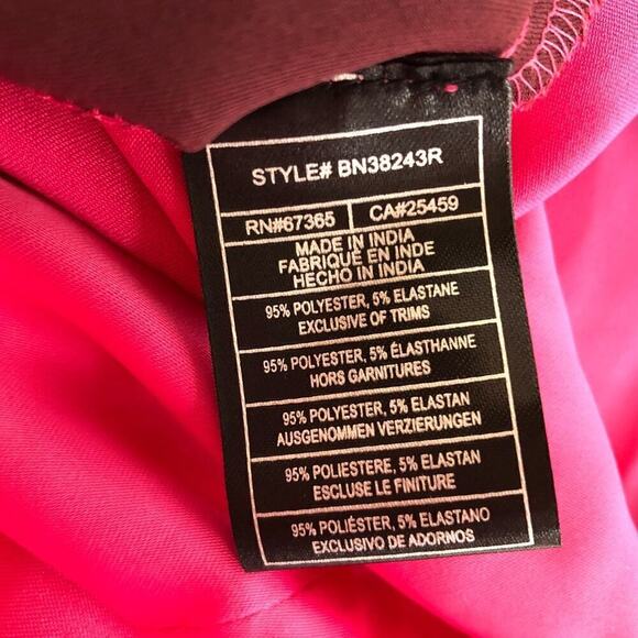 Steve Madden Dress Colorblock Tie Waist Long Sleeve Sheath Mini Pink NWT Small - Picture 7 of 9
